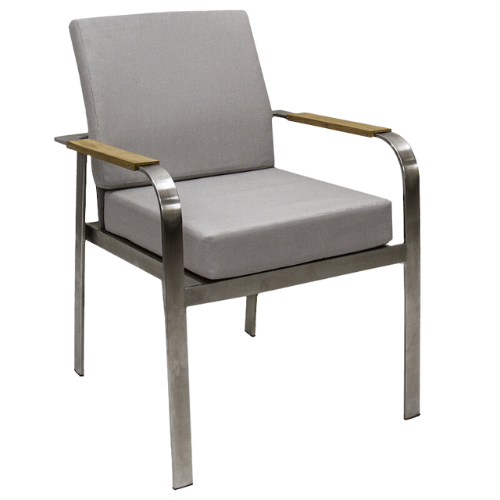 Kochi Stainless Steel Cushioned Chair
